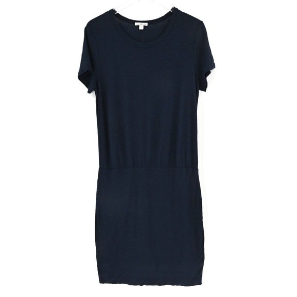 STANDARD JAMES PERSE Womens Blouson Dress Navy Lightweight Stretch Size XL $225 - Picture 2 of 10